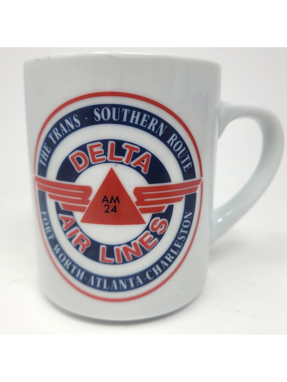 Delta Air Lines Retro Logo Mug AM 24 Trans Southern Route Fort Worth Cup